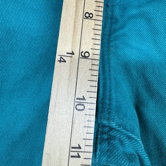 Bonjour Jeans Women 3/4 Straight Fit Green Teal Vintage Button Fly Denim 5511202 - Picture 6 of 9